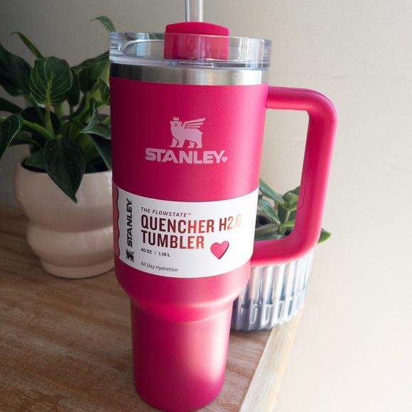 STANLEY 40 OZ H2.0 FLOWSTATE TUMBLER TARGET COSMO PINK VALENTINE'S DAY EDITION - Picture 2 of 10